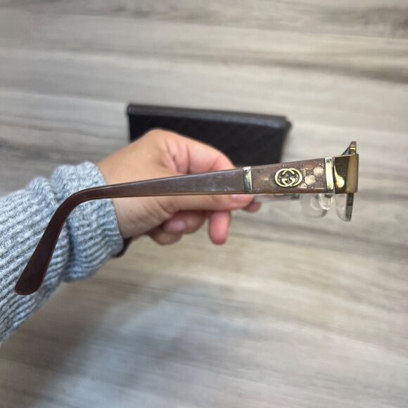GUCCI GG2878 MI2 Italy Mocha Brown Half Rimless Eyeglasses Frame 52-17-135 - Picture 7 of 13